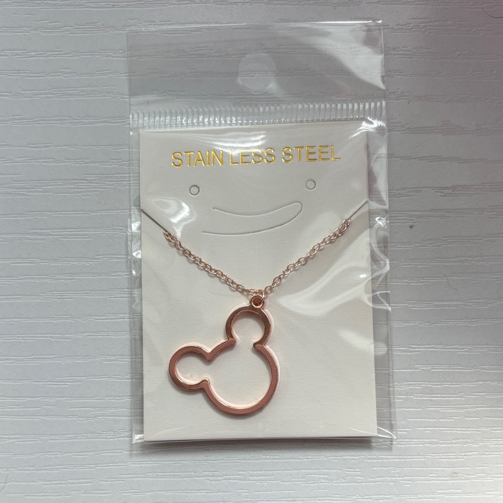 Rose Gold Mickey Mouse Pendant Necklace